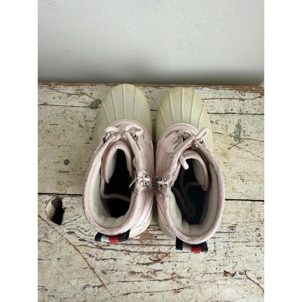 Tommy Hilfiger Kids Pink Cream Duck Boots Winter Snow Shoes Size 13